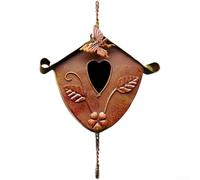Vintage Rain Chain, Pack Copper Iron, Heart Shaped Bells with Triple Charm, Soothing Sound Decor for Garden Patio Outdoor
