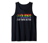 Vintage Rainbow Dude Just Taste Better Funny Pride Gay LGBTQ Tank Top