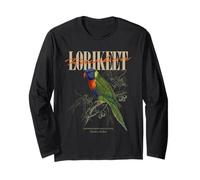 Vintage Rainbow Lorikeet Bird Watching Art Nature Love Birds Long Sleeve T-Shirt