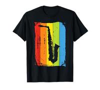 Vintage Rainbow Saxophone Retro Sax Player T-Shirt