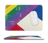 Vintage Rainbow Swedish Flag Trendy Gaming Mouse Pad Rubber Base Non-Slip Large Desk Mat Home Office 7.9"x9.4"