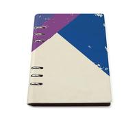 Vintage Rainbow Swedish Flag Trendy Notebook Binder A5 Slim Foldable Binder 6 Metal Ring Refillable Paper Notepad