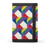 Vintage Rainbow Swedish Flag Trifold Wallet for Men Classic Lightweight Credit Card Holder Tri Fold Purse with Zippered