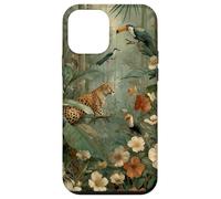 Vintage Rainforest Leopard & Toucan Jungle Art Case for iPhone 12 mini