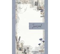 Vintage Rainy Day Junk Journal Pages - 6x9 Aesthetic Stationery Paper - 100 Decorative Writing Sheets with Watercolor Cornflowers, Tea Motifs, Misty Windows and Blue Ephemera Textures