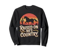 Vintage Raised On 90’s Country Retro Horse Western Music Sweatshirt