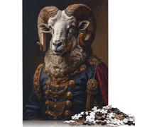 Vintage Ram Officer Jigsaw Puzzles Puzzle for Adults Kids. 1000 Piece Impossible Challenge Toy Educational Game Home Decoration for Adults& Kids Age 14 Years Up 1000pcs (75x50cm)