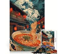 Vintage Ramen Jigsaw Puzzles 1000 Pieces for Adults Strategic Think Light Recreation Clean Cut Xmas Present (38x26cm)