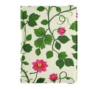 Vintage Rattan Leaf Print Flower Green Leather decorative waterproof passport holder for travel Vaccine Card Holder Cover Combo Passport Cover Holder Wallet Case Ultra Slim, Vintage rattan leaf print