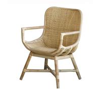 Vintage Rattan Lounge Chair Stylish Armchair with Sturdy Metal e Perfect for Balconies & Patios 60x60x84CM Comfortable Outdoor Seating