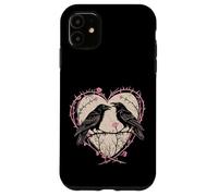 Vintage Raven Gothic Heart Thorns Roses Dark Romance Case for iPhone 11