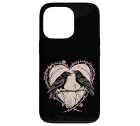 Vintage Raven Gothic Heart Thorns Roses Dark Romance Case for iPhone 13 Pro