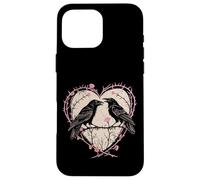 Vintage Raven Gothic Heart Thorns Roses Dark Romance Case for iPhone 16 Pro Max
