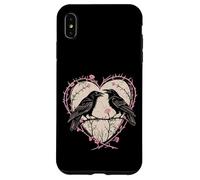 Vintage Raven Gothic Heart Thorns Roses Dark Romance Case for iPhone XS Max