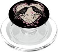 Vintage Raven Gothic Heart Thorns Roses Dark Romance PopSockets PopGrip for MagSafe