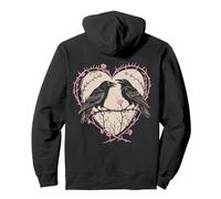 Vintage Raven Gothic Heart Thorns Roses Dark Romance Pullover Hoodie