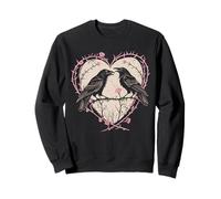 Vintage Raven Gothic Heart Thorns Roses Dark Romance Sweatshirt