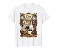 Vintage Reading Ghost Autumn Bookshop Cozy Introvert Graphic Value Graphic T-Shirt