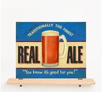 Vintage Real Ale Metal Wall Sign, Traditional Beer Pub Decor, Retro Advertisement Plaque
