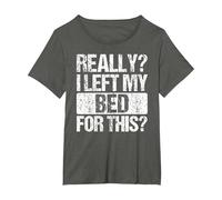 Vintage Really I Left My Bed for This Funny T-Shirt, Women's Plus, Asphalt Grey, 2X