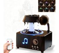 Vintage Record Diffuser, White Noise Machine with Bluetooth, Rotating Essential Oil Diffuer for Bedroom, 350ML Large Mist Humidifier Diffusers with Remote & Timer (Without Bluetooth)