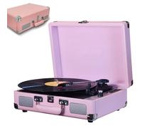 Vintage Record Player - Vinyl Turntable with Built-in Speakers and USB Recording, 33 45 78 RPM, 3.5mm Input, Compatible with 7 10 12 Inch Records