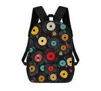 Vintage Record Vinyl Classic Mens Backpack Womens 17 Inch Shoulder Bag | Travel Hiking Camping Work Daypack with Soft Breathable Adjustable Strap
