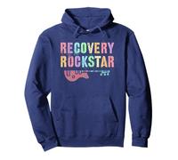 Vintage RECOVERY ROCKSTAR Sober Drug Free AA Sobriety Nurse Pullover Hoodie