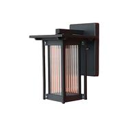 Vintage Rectangle Industrial Style E27 Wall Lights American Style Ip23 Waterproof Outdoor Wall Sconces Exterior Wall Lamp for Porch Villa Patio Decoration Lighting, Black