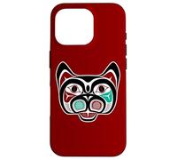 Vintage Red Black Haida Native Culture Kitty Cat Case for iPhone 16 Pro