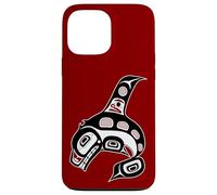 Vintage Red Black Haida Orca Whale Native Art Case for iPhone 13 Pro Max