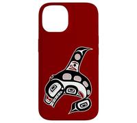 Vintage Red Black Haida Orca Whale Native Art Case for iPhone 14