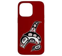 Vintage Red Black Haida Orca Whale Native Art Case for iPhone 14 Pro Max