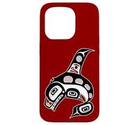 Vintage Red Black Haida Orca Whale Native Art Case for iPhone 15 Pro