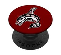 Vintage Red Black Haida Orca Whale Native Art PopSockets Adhesive PopGrip
