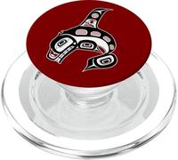 Vintage Red Black Haida Orca Whale Native Art PopSockets PopGrip for MagSafe