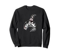 Vintage Red Black Haida Orca Whale Native Art Sweatshirt