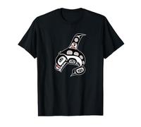Vintage Red Black Haida Orca Whale Native Art Value Graphic T-Shirt