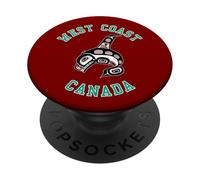 Vintage Red Black Haida Orca Whale Native PopSockets Adhesive PopGrip