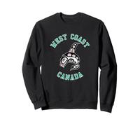 Vintage Red Black Haida Orca Whale Native Sweatshirt