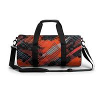 Vintage Red Black Sport Duffel Bag Gym Bag Weekend Overnight Bag for Travel Camping Hiking Beach 45x23x23cm