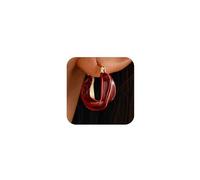 Vintage Red Bow Stud Earrings for Women Trendy, Statement Red Christmas Bowknot Bow Earrings Cute Enamel Hoop Huggie Earrings Prom Party Ears Jewelry, L, Metal, No Gemstone