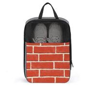 Vintage Red Brick Wall Tile Pattern Shoe Bag for Travel Daily Use Anti-dust Storage Carrier Golf Shoe Pouch