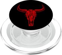 Vintage Red Buffalo Skull Retro Western Cowboys Bull PopSockets PopGrip for MagSafe