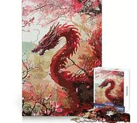 Vintage Red Dragon 1000 Piece Adult Puzzles Focus Training Casual Relaxation Fine Edges Unique Xmas Gift (38x52cm)
