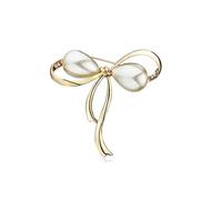 Vintage Red Enamel Ribbon Bow Brooches Pins Women Rhinestone Bowknot Jewelry Accessory, Zinc, no gemstone