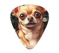 Vintage Red Flower Chihuahua Guitar Picks Gift Set - Smooth Durable Plectrums For Acoustic, Electric & Bass Guitar, Perfect Present For Guitar Lovers & Musicians