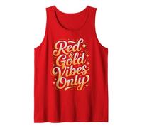 Vintage RED & Gold Vibes ONLY Spirit Week War Game Day Tank Top