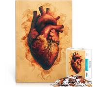 Vintage Red Heart AnatomyAdults 1000 Pieces Puzzle Brain intelligence challenge addictive toys Gift For Birthdays 38x26cm