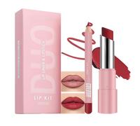 Vintage Red Lip Liner & Lipstick Set for Women - 2-in-1 Matte, Waterproof & Long Lasting, Smudge-Proof Lip Kit for Date Night & Parties
